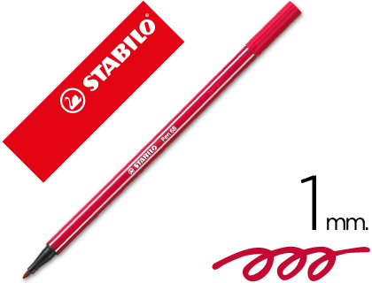 Rotulador acuarelable Stabilo Pen 68 tinta roja oscuro